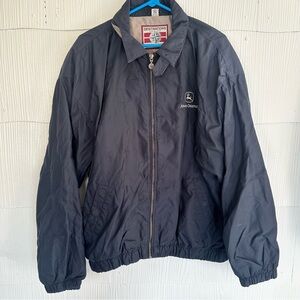 Vintage Destinations John Deere Embroidered Coat Jacket Navy Workwear Mens XL